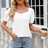 Eyelet Short Sleeve Top