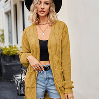 Cable-Knit Long Sleeve Cardigan