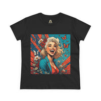 Happiness Laughter and Butterflies Marilyn Women's Midweight Cotton Tee