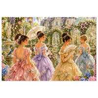 Victorian Garden Scene Jigsaw Puzzle with Tin (252, 500, 1000 puzzle pieces)
