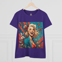 Happiness Laughter and Butterflies Marilyn Women's Midweight Cotton Tee