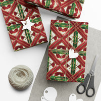 Red Green Gold Geometric Gift Wrap Papers
