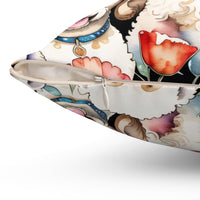 Golden Doodle Poppies Spun Polyester Square Pillow