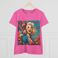 Happiness Laughter and Butterflies Marilyn Women's Midweight Cotton Tee
