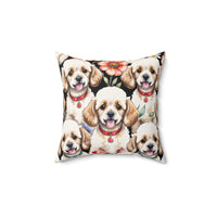 Golden Doodle Poppies Spun Polyester Square Pillow