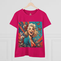 Happiness Laughter and Butterflies Marilyn Women's Midweight Cotton Tee