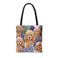 Goldendoodle Hydrangea Peek-a-Boo Tote Bag
