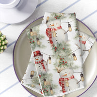 Mr. Snowman Polyester Table Napkins