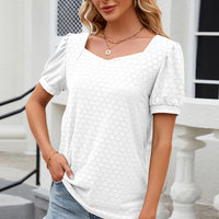 Eyelet Short Sleeve Top