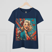 Happiness Laughter and Butterflies Marilyn Women's Midweight Cotton Tee
