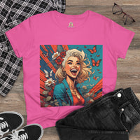 Happiness Laughter and Butterflies Marilyn Women's Midweight Cotton Tee