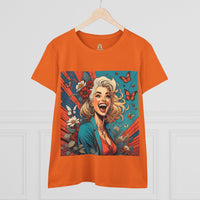Happiness Laughter and Butterflies Marilyn Women's Midweight Cotton Tee