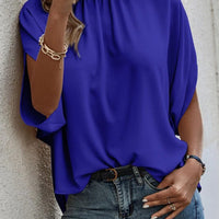 Tie Back Slit Half Sleeve Blouse