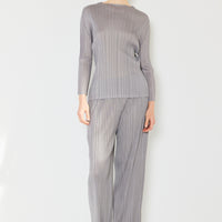 Marina West Swim Pleated Long Sleeve Boatneck Top