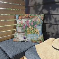 Rustic Cottage Garden With Wildflowers Outdoor Pillow