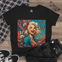 Happiness Laughter and Butterflies Marilyn Women's Midweight Cotton Tee