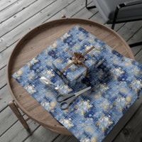 Gold Blue Magical Holiday Gift Wrap Papers