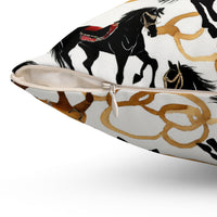 Equine Chainlink Elegance Spun Polyester Square Pillow