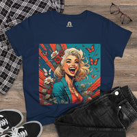 Happiness Laughter and Butterflies Marilyn Women's Midweight Cotton Tee