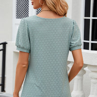 Eyelet Short Sleeve Top