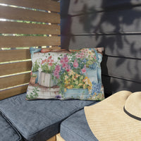 Rustic Cottage Garden With Wildflowers Outdoor Pillow