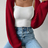 Honey Open Front Long Sleeve Cropped Cardigan