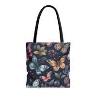 Midnight Butterflies Shopping Tote Bag