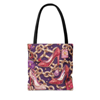 Chic Couture Crimson Glamorous Shopping Tote Bag