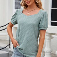 Eyelet Short Sleeve Top