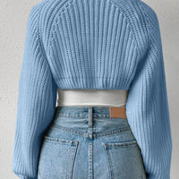 Honey Open Front Long Sleeve Cropped Cardigan