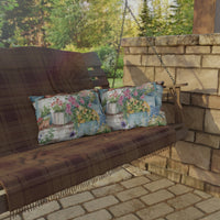 Rustic Cottage Garden With Wildflowers Outdoor Pillow