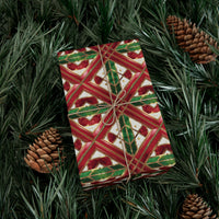 Red Green Gold Geometric Gift Wrap Papers