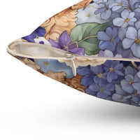 Goldendoodle Hyndrangea Peek-A-boo Spun Polyester Square Pillow