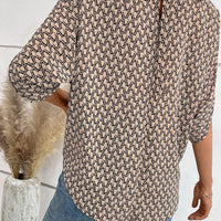 Tie Back Slit Half Sleeve Blouse