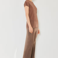 Marina West Swim Rib Pleated Elastic-Waist Wide Leg Pants