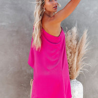 Single Shoulder Kimono Sleeve Mini Dress