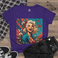 Happiness Laughter and Butterflies Marilyn Women's Midweight Cotton Tee
