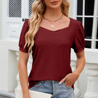 Eyelet Short Sleeve Top