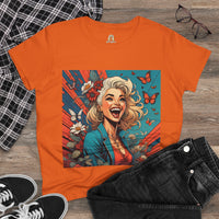 Happiness Laughter and Butterflies Marilyn Women's Midweight Cotton Tee