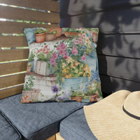 Rustic Cottage Garden With Wildflowers Outdoor Pillow