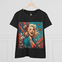 Happiness Laughter and Butterflies Marilyn Women's Midweight Cotton Tee