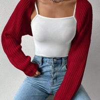 Honey Open Front Long Sleeve Cropped Cardigan