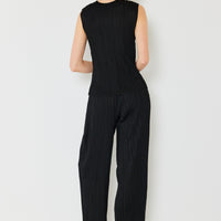 Marina West Swim Pleated Elastic-Waist Straight Pants