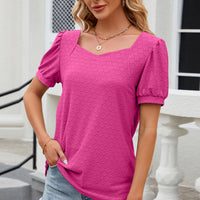 Eyelet Short Sleeve Top