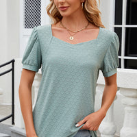 Eyelet Short Sleeve Top