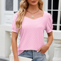 Eyelet Short Sleeve Top