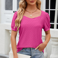 Eyelet Short Sleeve Top