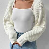 Honey Open Front Long Sleeve Cropped Cardigan