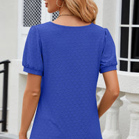 Eyelet Short Sleeve Top