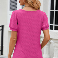 Eyelet Short Sleeve Top